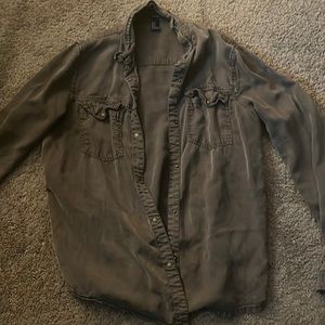 Light/ Thin, Dark green button up jacket from Forever 21. Size Small.